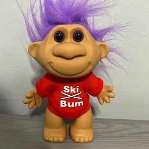 Large Vintage Ski Bum Troll, Unbranded, 8", EUC
